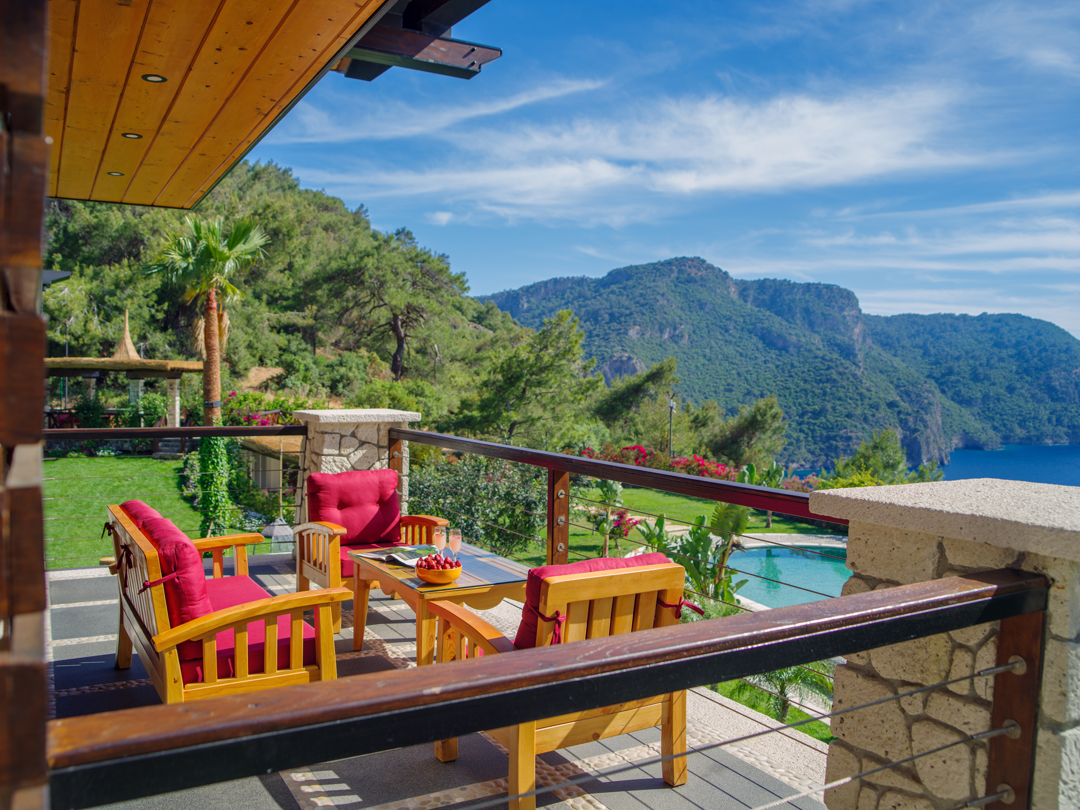 Villa gokce terrace sea mountain view lounge