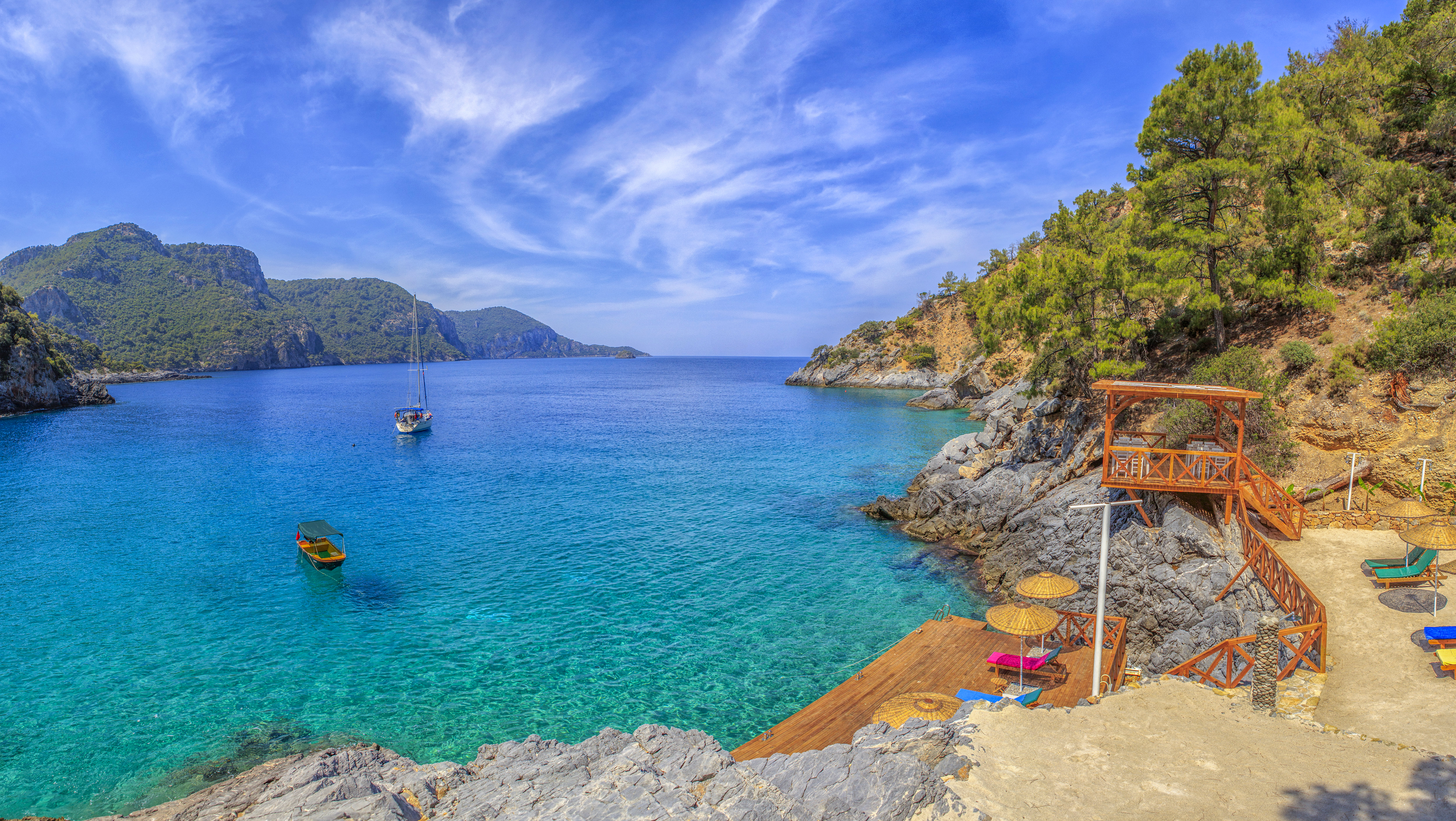 Gokce gemile private bay wooden jetty